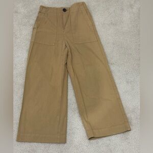 High-waisted wide-leg cropped trousers